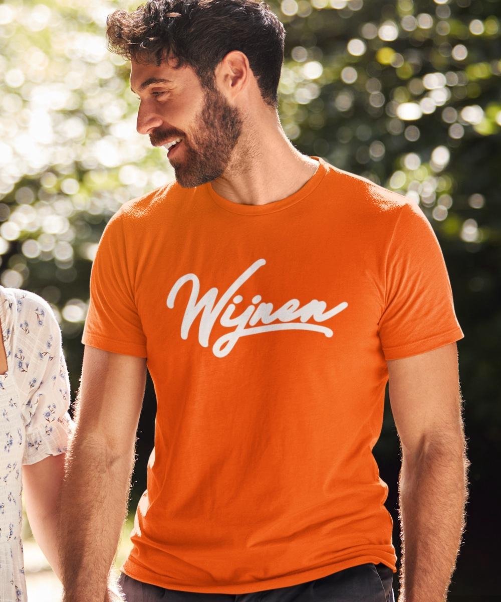 Oranje EK WK & Koningsdag T-Shirt Wijnen (HEREN - MAAT XS) | Oranje kleding & shirts | Feestkleding